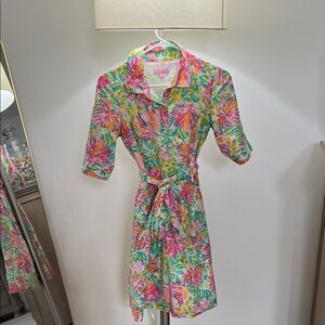 Lilly Pulitzer Pink Multi-Color Floral dress fit flare 2